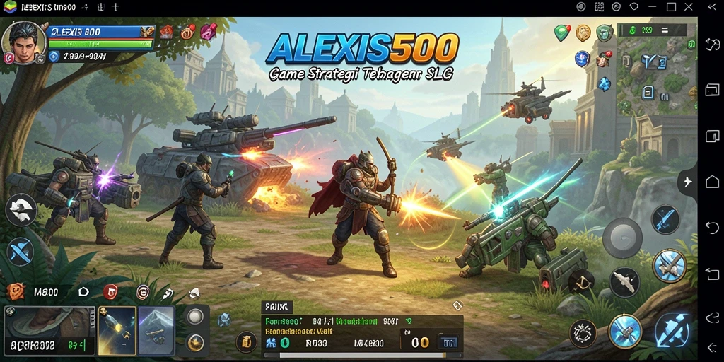 Screenshot ALEXIS500 menampilkan aksi pertarungan strategis yang seru.