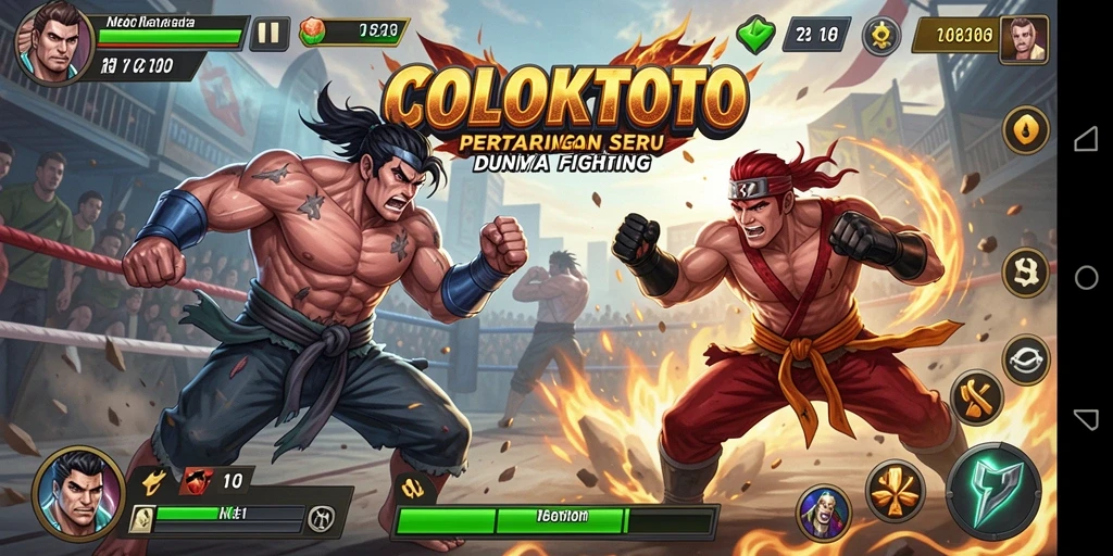 Screenshot aksi bertarung intens di COLOKTOTO.