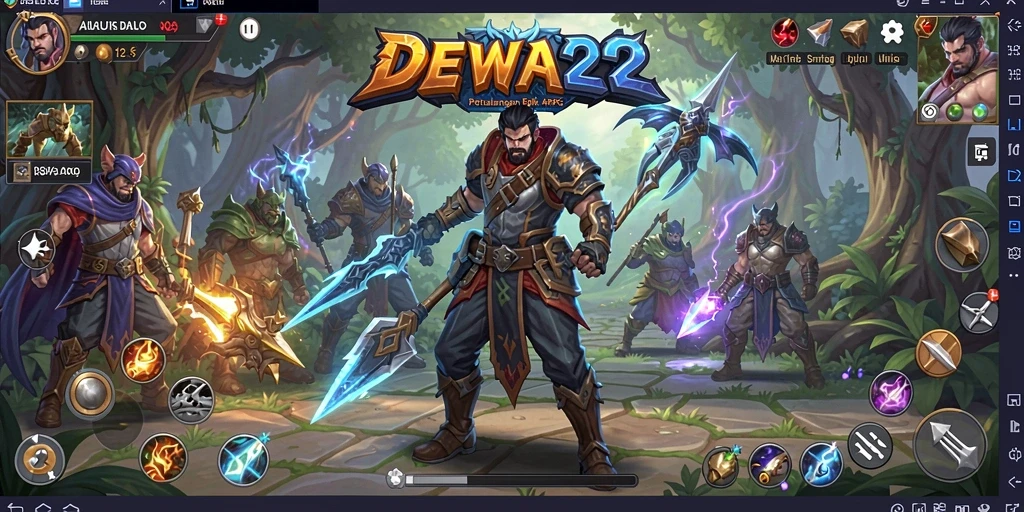 Skrinsut gameplay DEWA22 menampilkan pertarungan seru dengan grafis yang menawan.