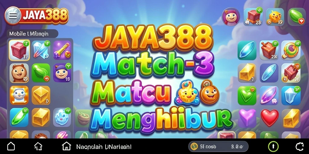 Tangkapan layar gameplay JAYA388 yang menampilkan aksi seru Match-3.