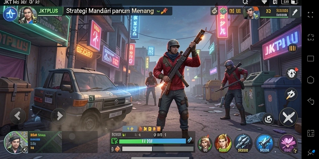 Tangkapan layar gameplay JKTPLUS yang menampilkan aksi strategi seru.