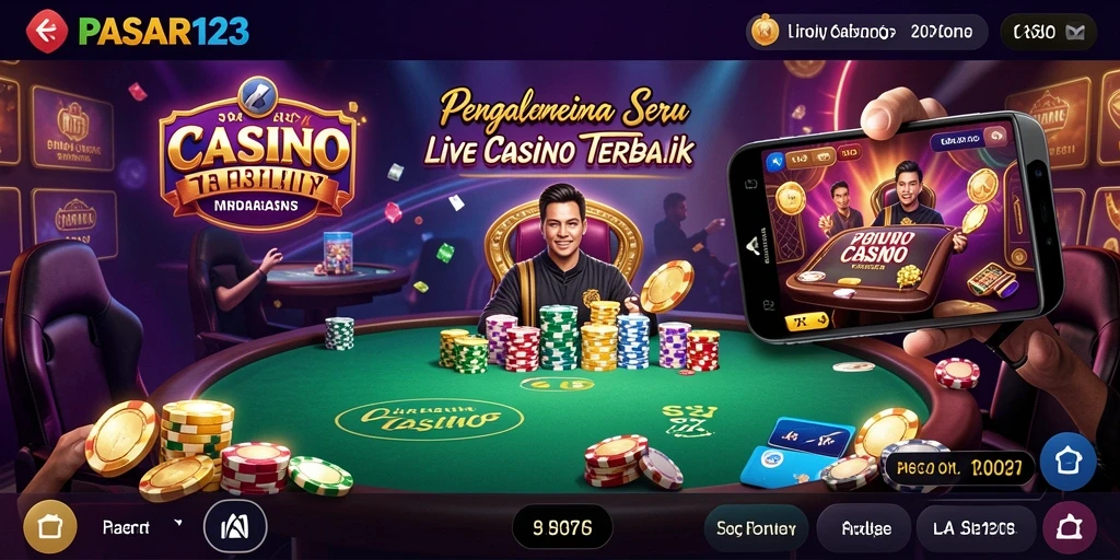 Tampilan gameplay Live Casino dengan dealer profesional di PASAR123.