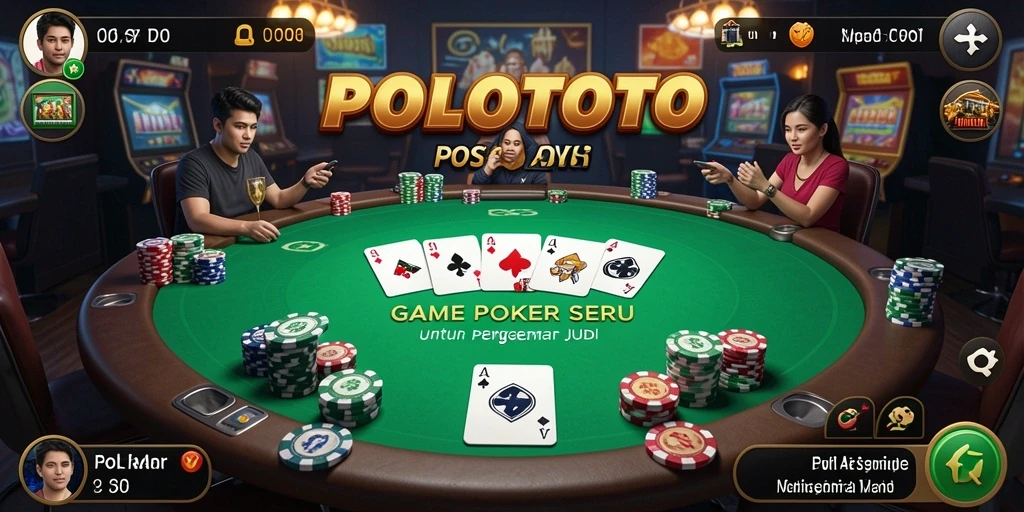Tampilan seru gameplay poker di aplikasi POLOTOTO.