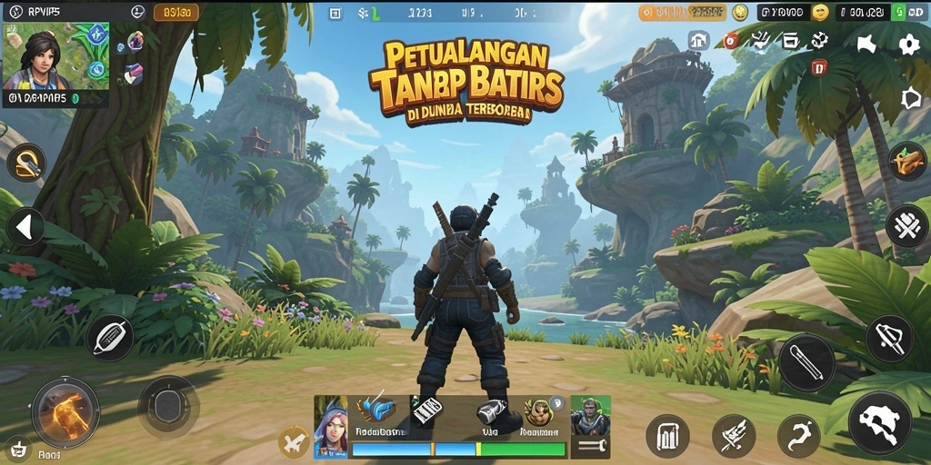 Gameplay seru RPVIP5 di dunia terbuka yang luas.